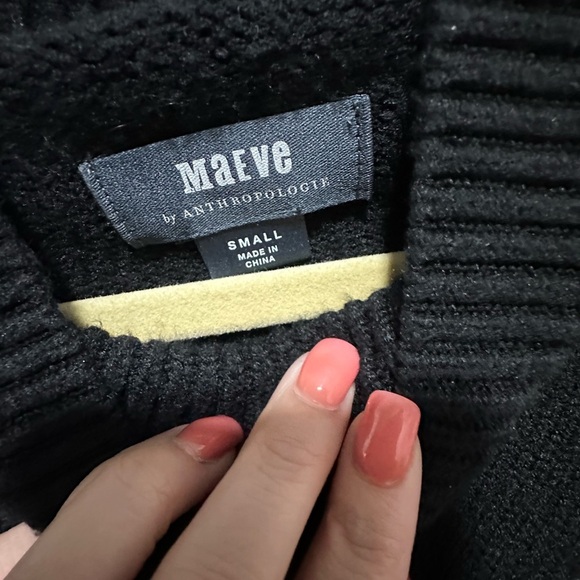 Anthropologie Maeve Womens Sweater Crystal Mock Neck Pullover Black Size Small - Picture 5 of 5